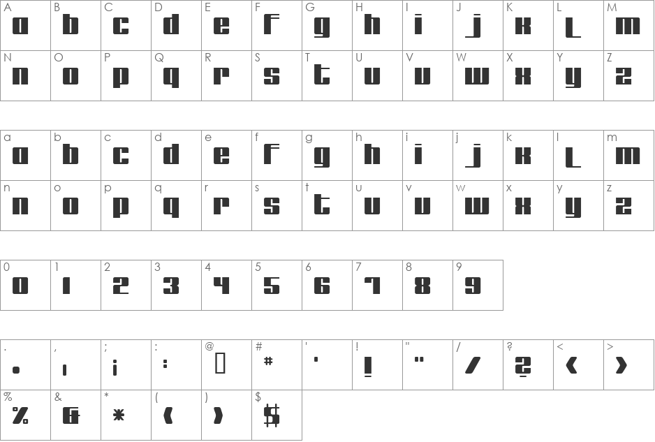 remakeoffabulous font character map preview
