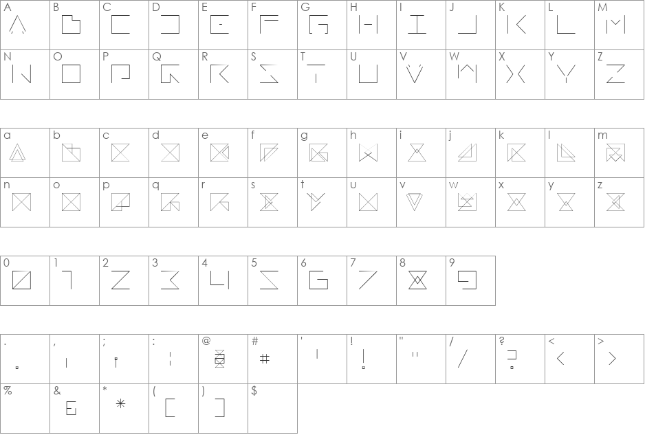 REMARKABLE font character map preview