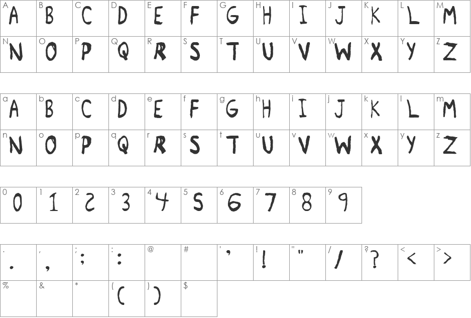 Remnant font character map preview