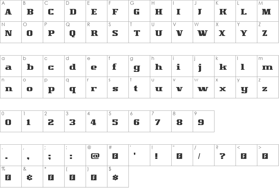 Renovare S2 font character map preview