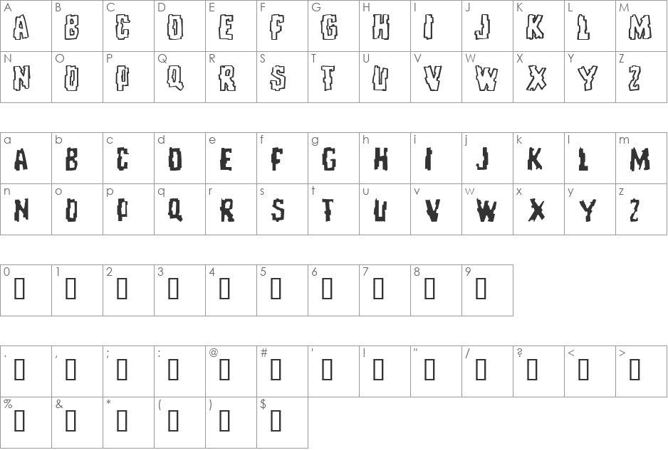 RepeatUntilFalse font character map preview