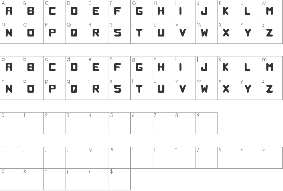 Repro 89 font character map preview