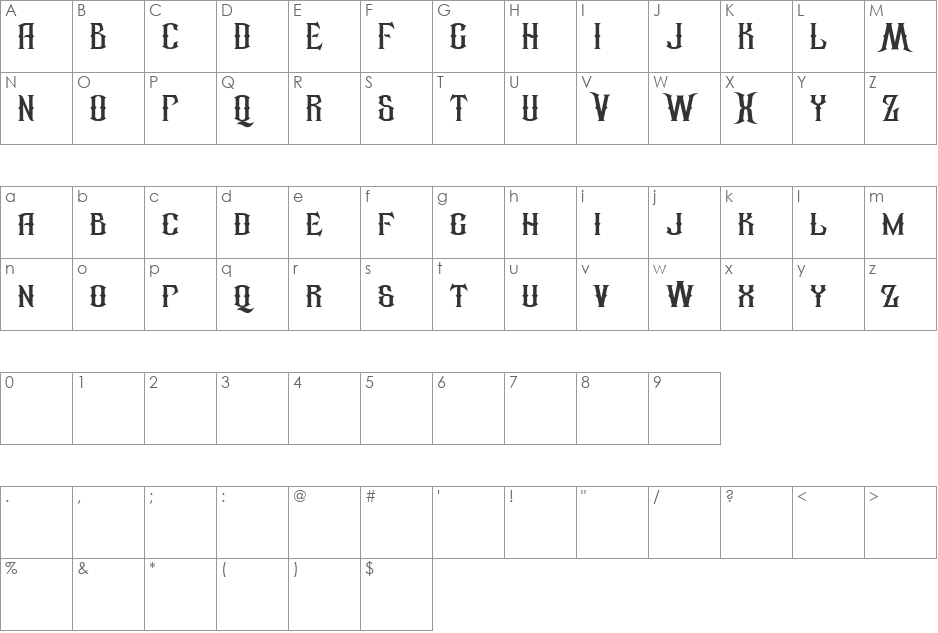 republicstroke font character map preview