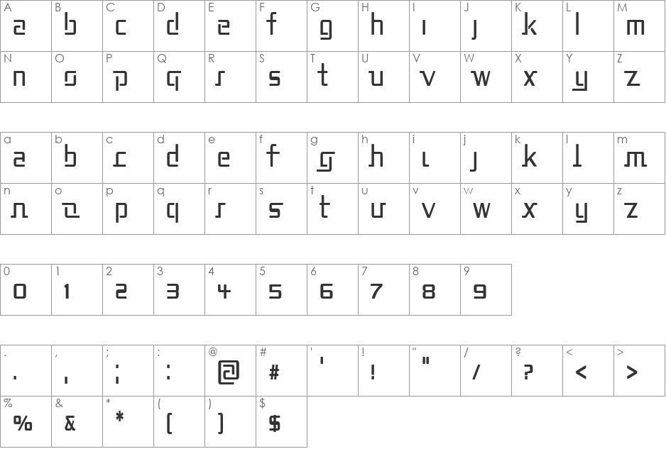 Republika Exp font character map preview