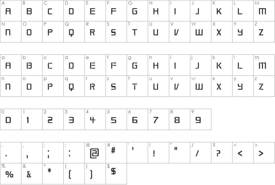 Republikaps Cnd font character map preview