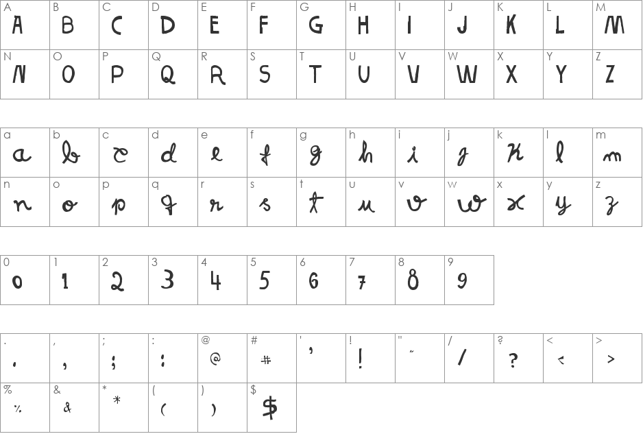 Resistance Until The End font character map preview