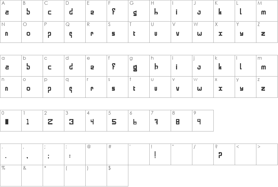 Resolution font character map preview