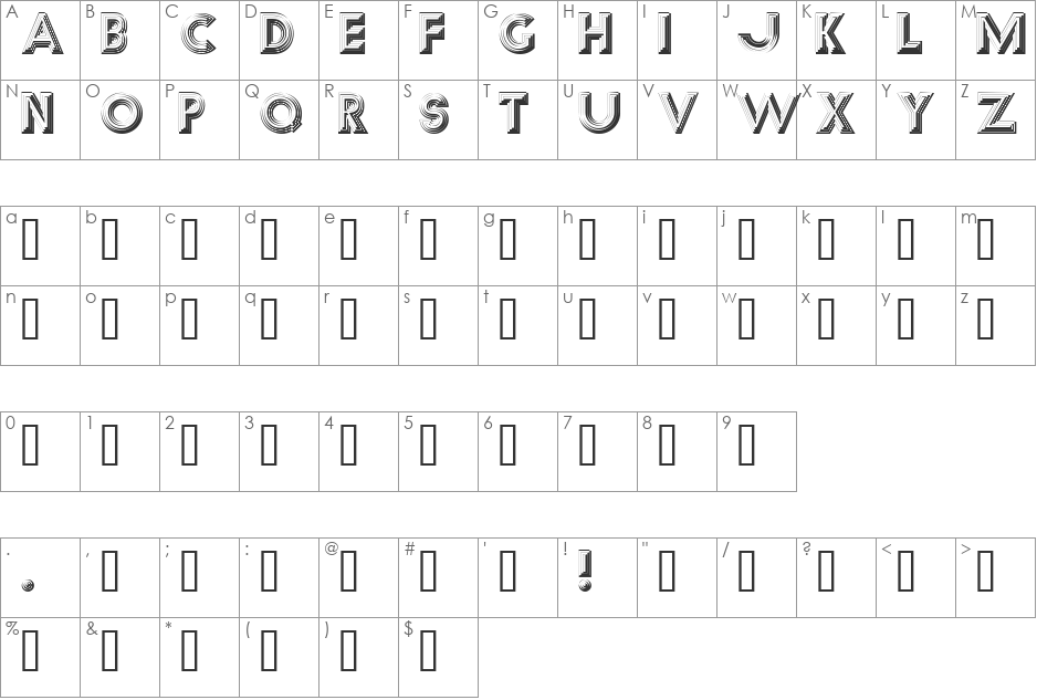 Reverb font character map preview