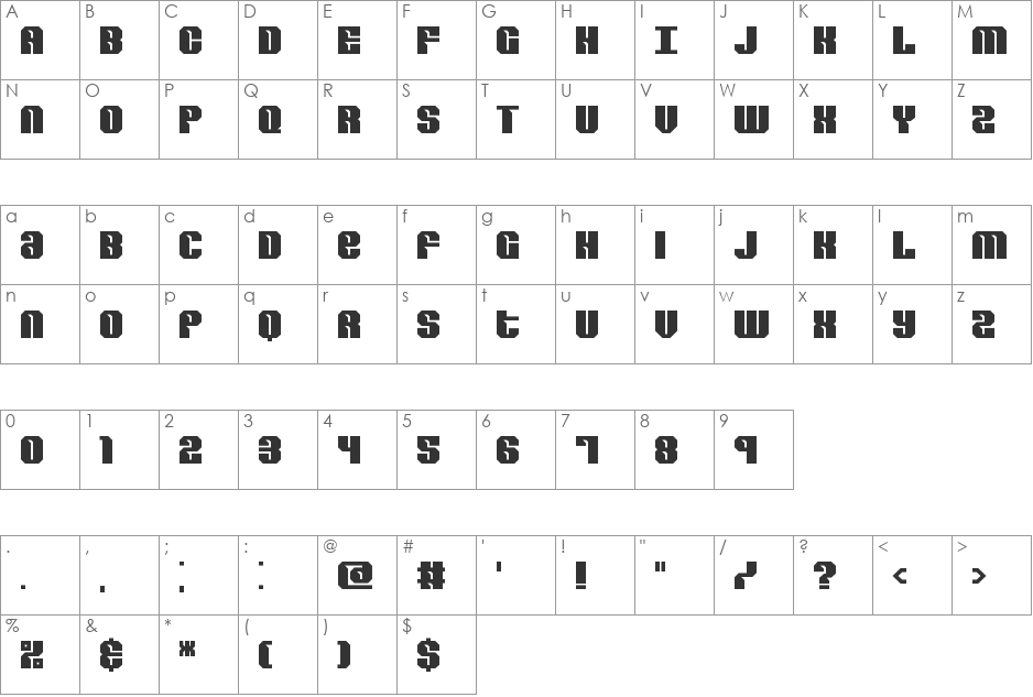 Revert BRK font character map preview