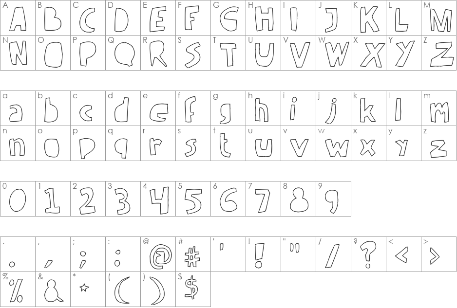 REV_v2 font character map preview