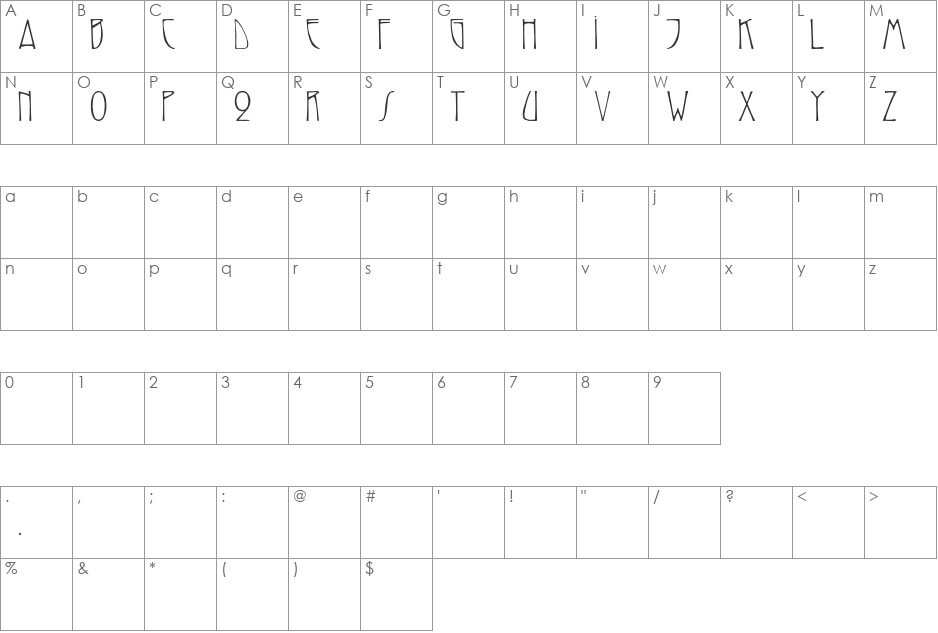 ReynoldsCaps font character map preview