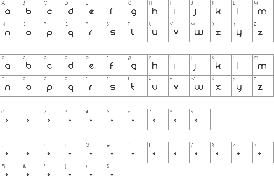 REZ font character map preview