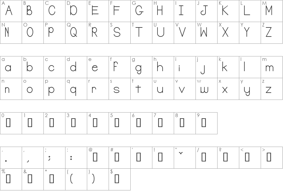 Balker font character map preview