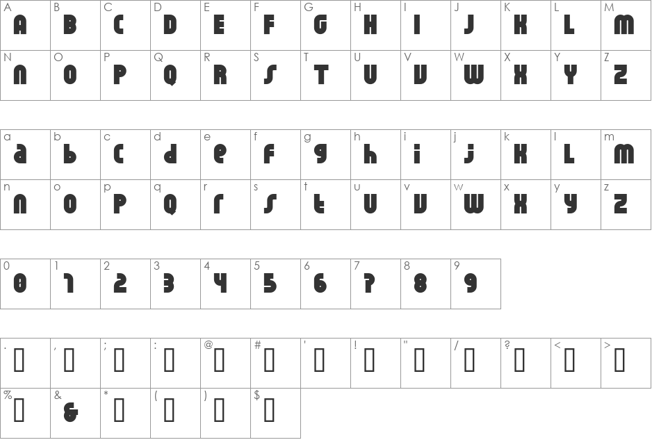 Rhino font character map preview