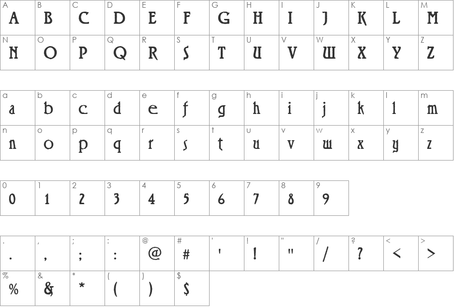 RialtoAntD font character map preview