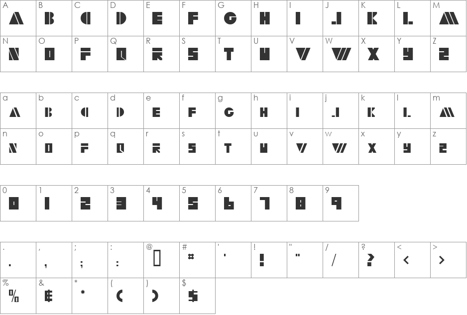 RialtoSCapsSSK font character map preview