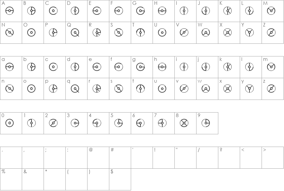 riluri-mqsd font character map preview