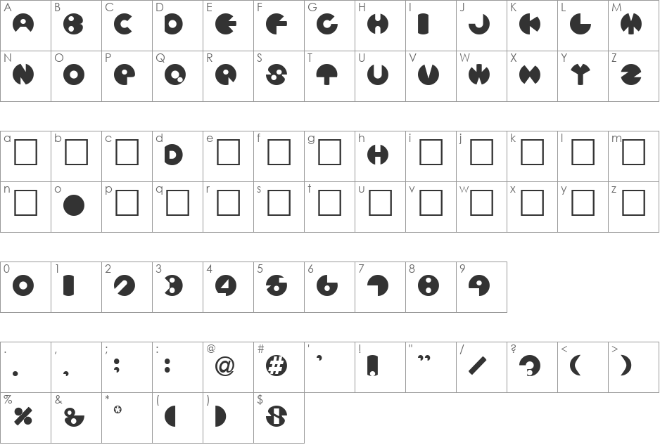 Ballers font character map preview