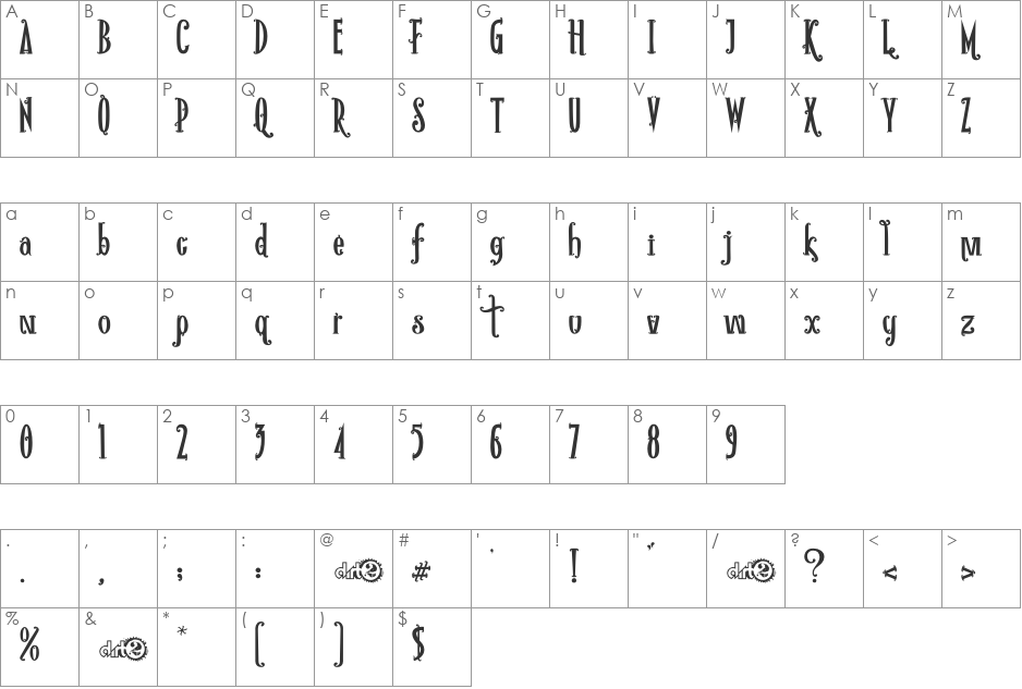Rio Frescata Demo font character map preview