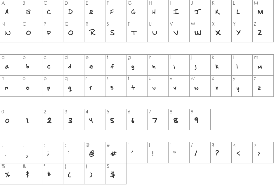 RIOLO font character map preview