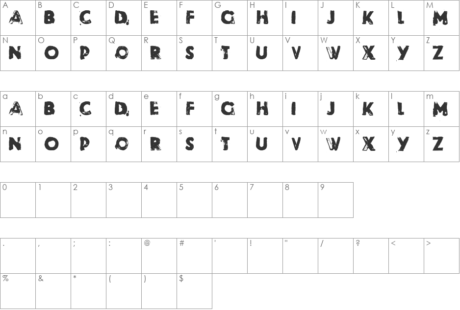 Riot font character map preview