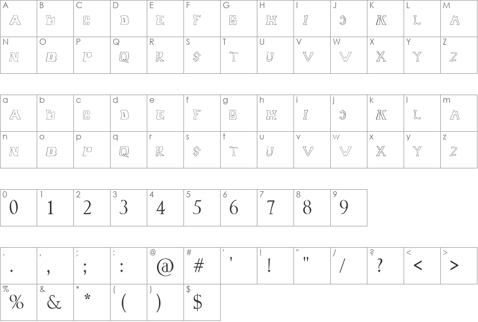 Ripai Graffiti font character map preview