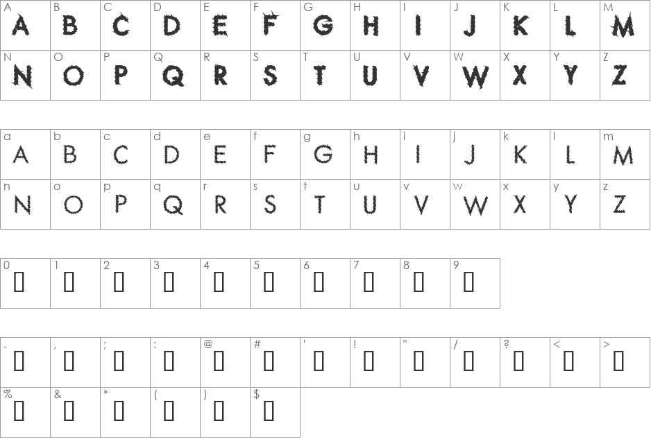 Ripple Crumb font character map preview