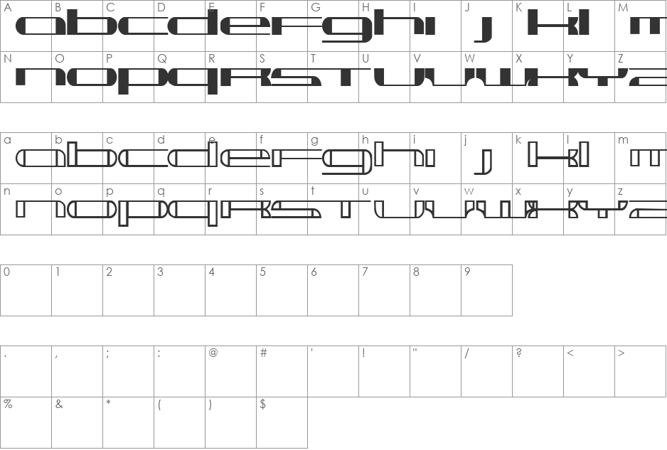 risk font character map preview