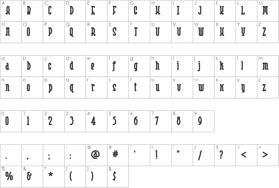 Risky Business Round NF Bold font character map preview