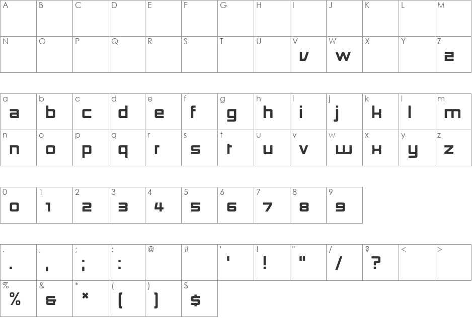 Ballmer font character map preview