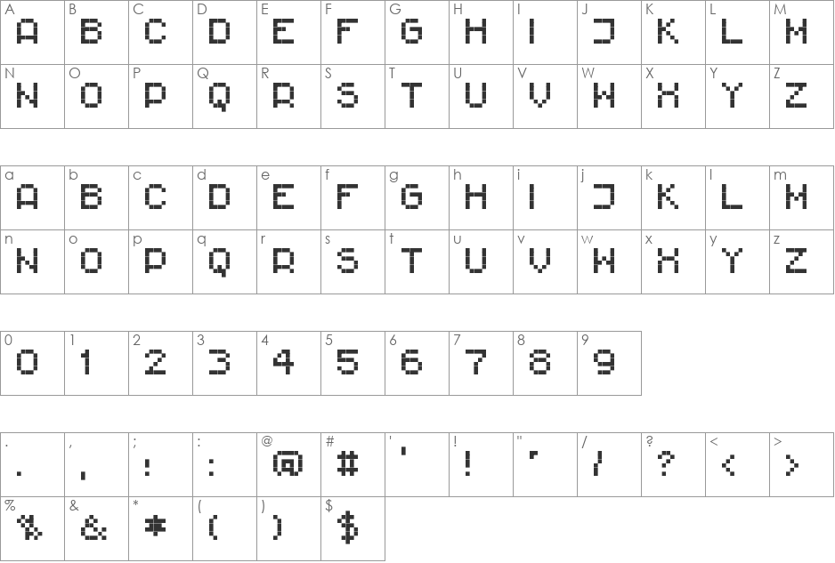 RittswoodImpresiveBl_6 font character map preview