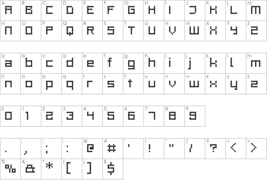 RittswoodProfile_6 font character map preview