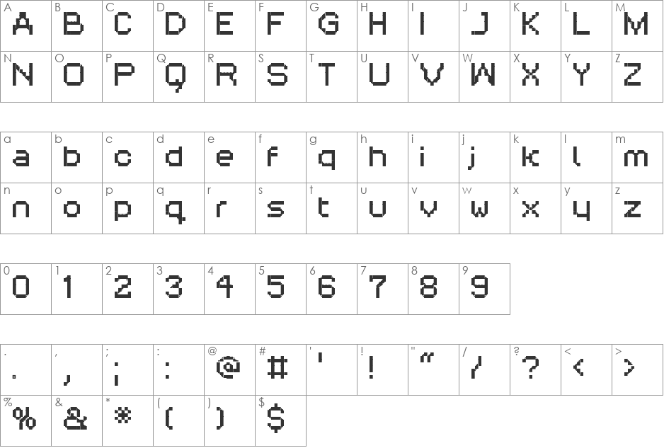 RittswoodThreeOranges_7 font character map preview