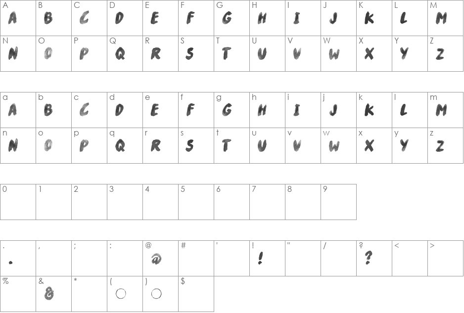 River Drive font character map preview