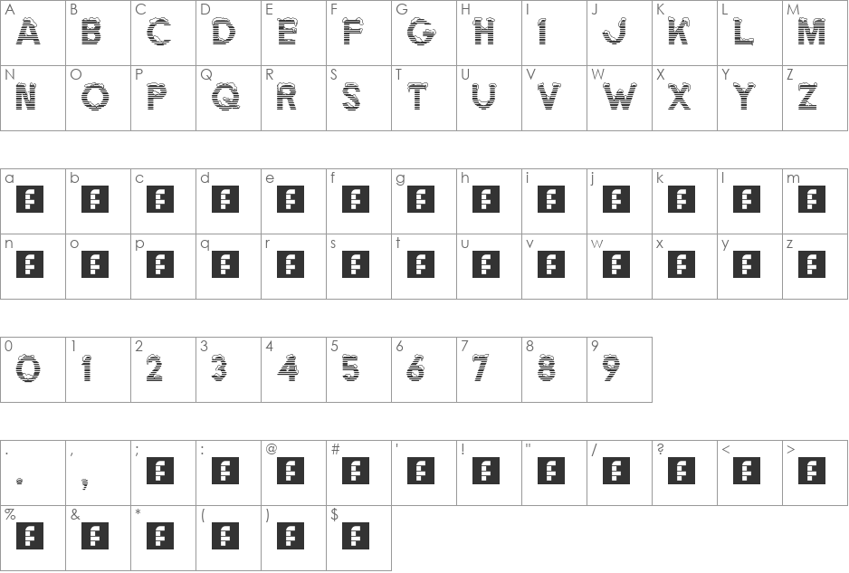 RM Snowtime font character map preview