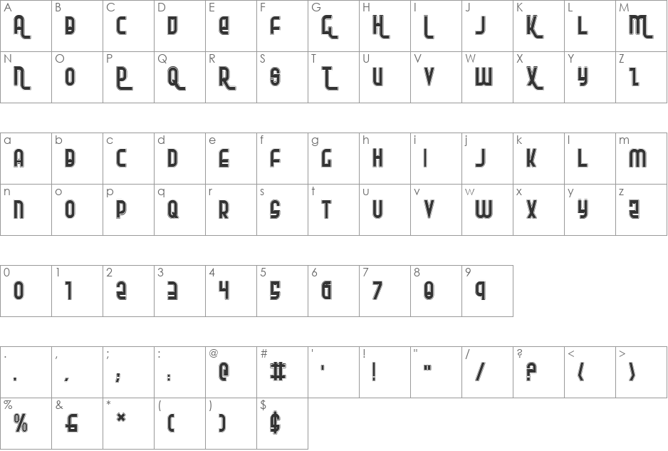 Ro'Ki'Kier Pro font character map preview
