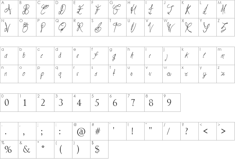 Road Trip font character map preview