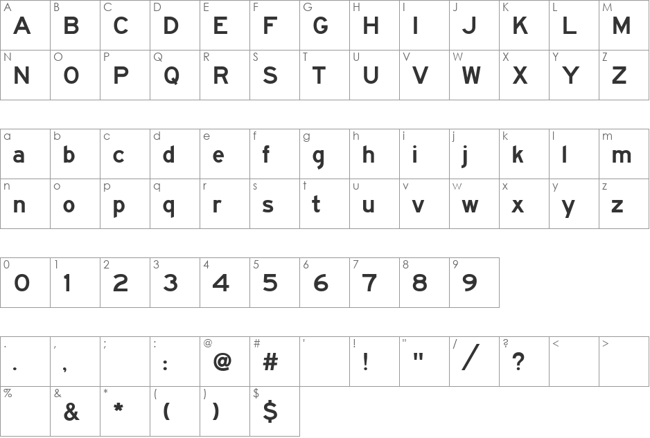 Roadgeek 2000 Series E font character map preview