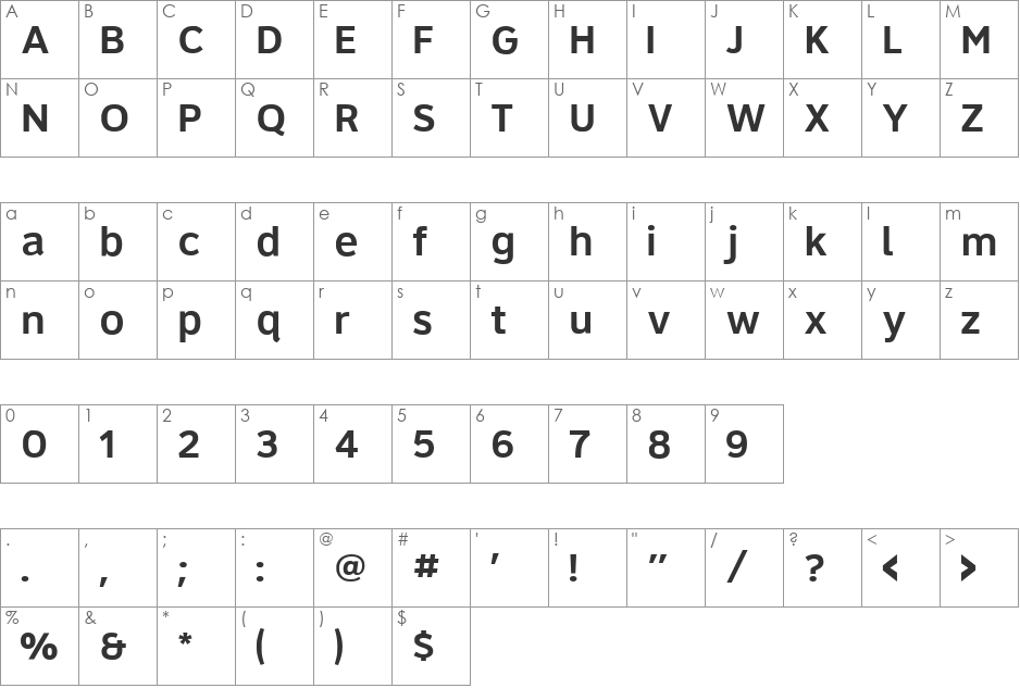 Roadgeek 2005 Series 6W font character map preview