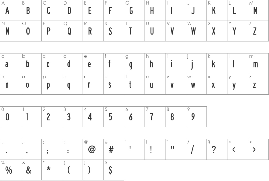 Roadgeek 2005 Series B font character map preview