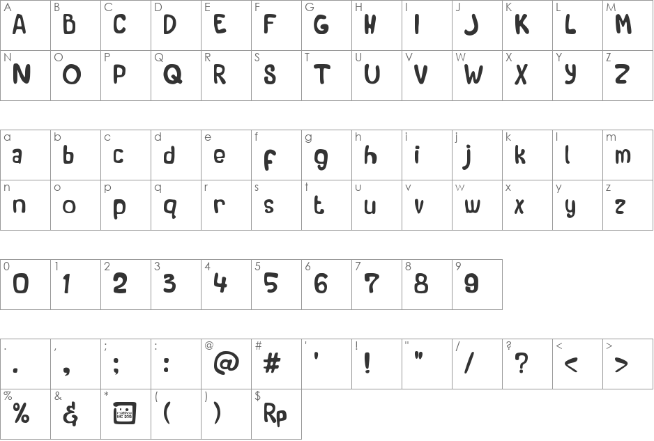 Roadshow IAIC 2013 font character map preview