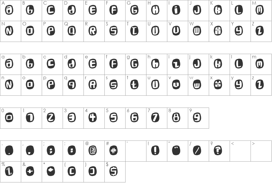 RoaringTwentiesOne font character map preview