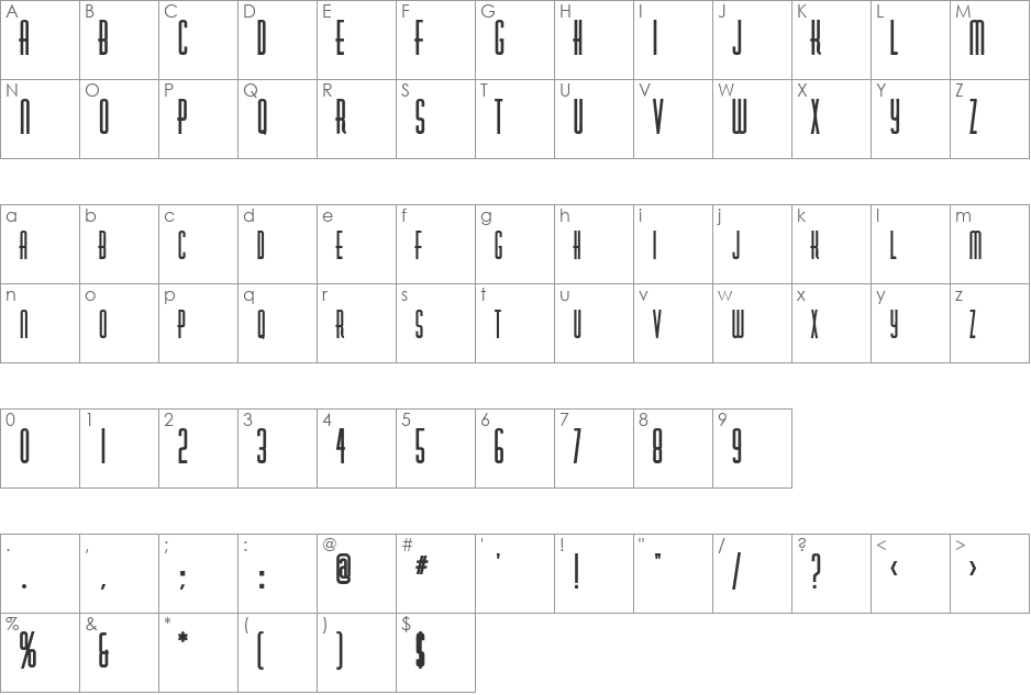 RobaloSCapsSSK font character map preview