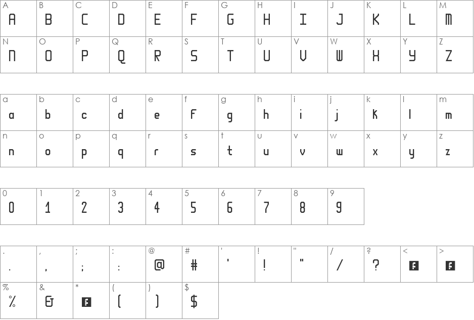 Robbe Sans font character map preview