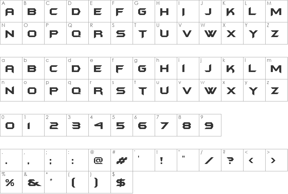 robin font character map preview