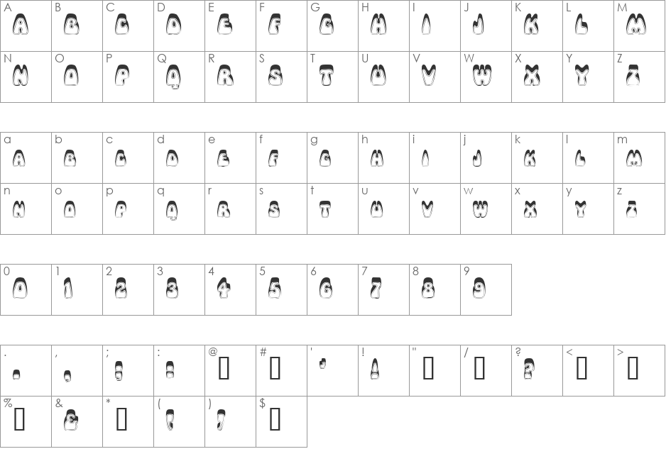 RobleRoundedSCapsSSK font character map preview