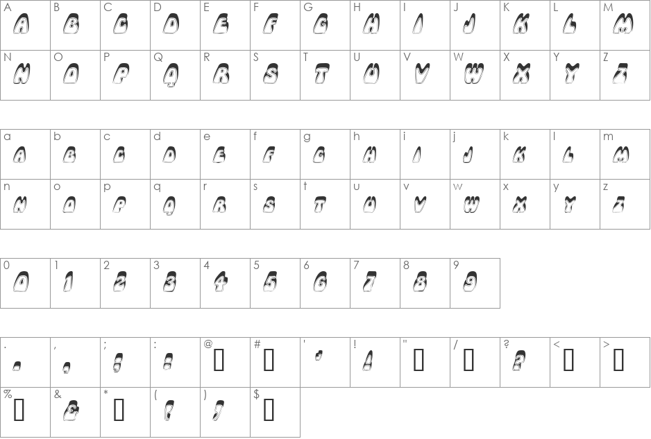 RobleRoundedSCapsSSK font character map preview