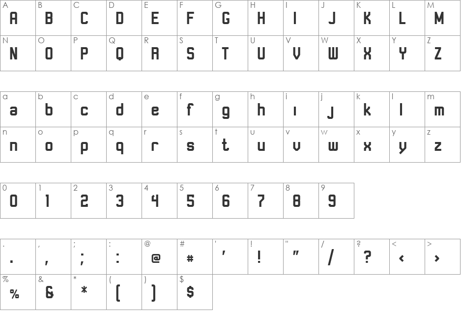 Robust ICG font character map preview