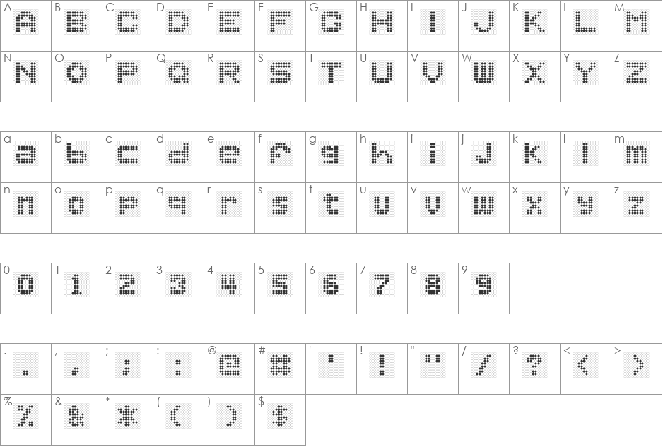ballplay font character map preview