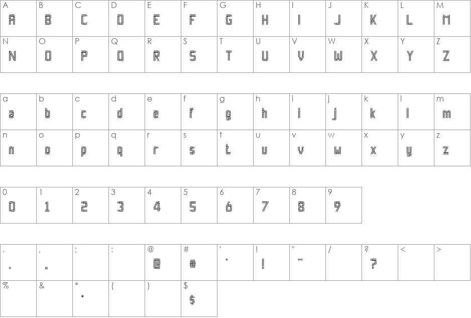 Rock Paper Scissors font character map preview